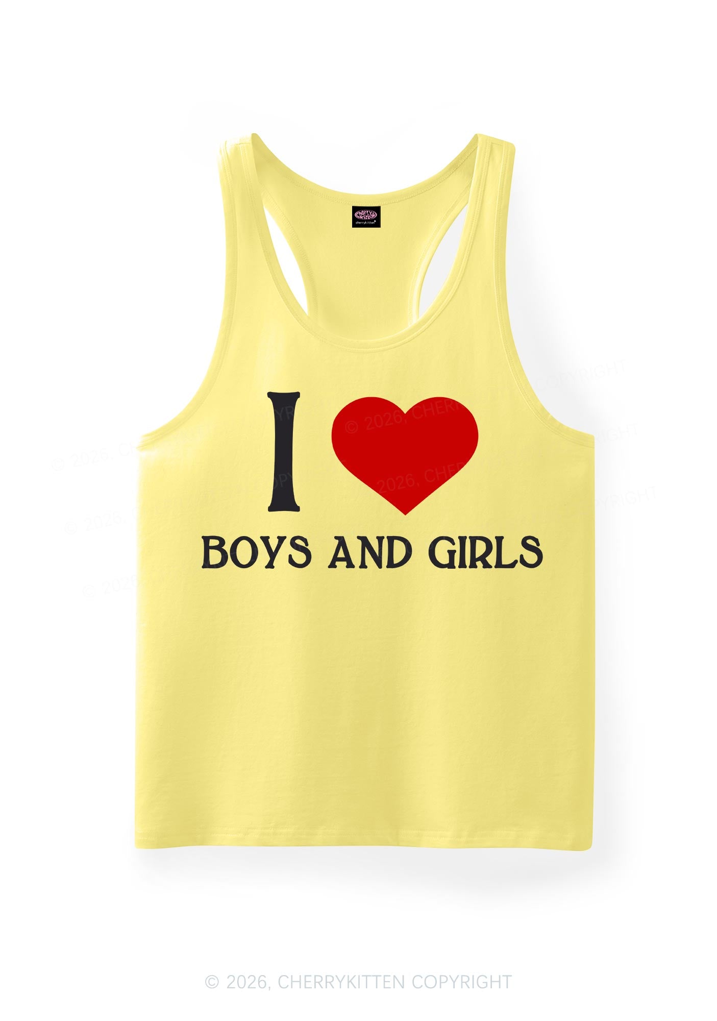 I Love Boys And Girls Pride Y2K Men Racerback Tank Top Cherrykitten