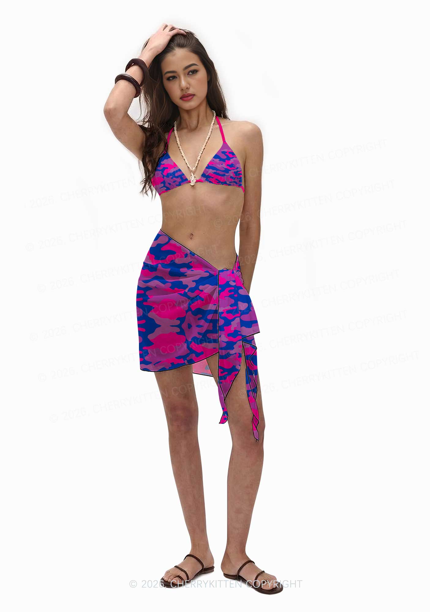 Bisexual Camouflage Pride Y2K Print Bikini Set Cherrykitten