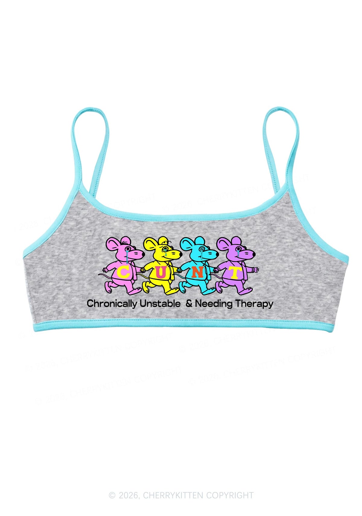 Chronically Unstable Needing Therapy Y2K Super Crop Cami Cherrykitten