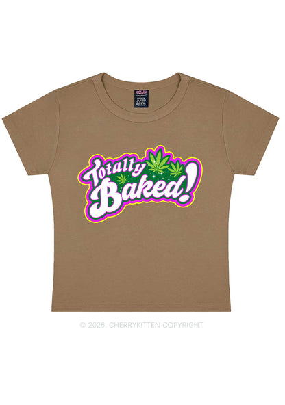 Totally Baked Y2K Baby Tee Cherrykitten