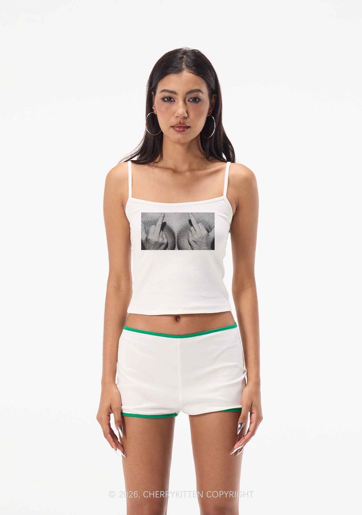 Middle Finger Bxxbs Y2K Spaghetti Strap Cami Cherrykitten