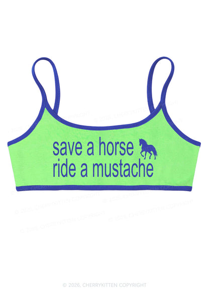 Ride A Mustache Y2K Super Crop Cami Cherrykitten