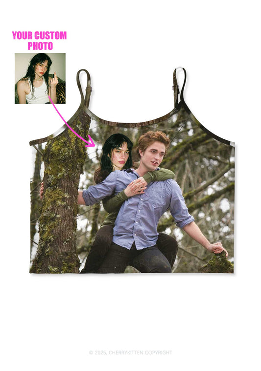 Custom Face Y2K Print Cami Crop Top Cherrykitten