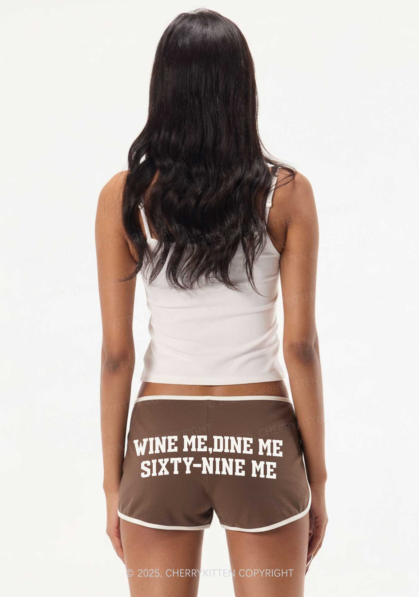 Wine Me Dine Me Y2K Booty Shorts Cherrykitten