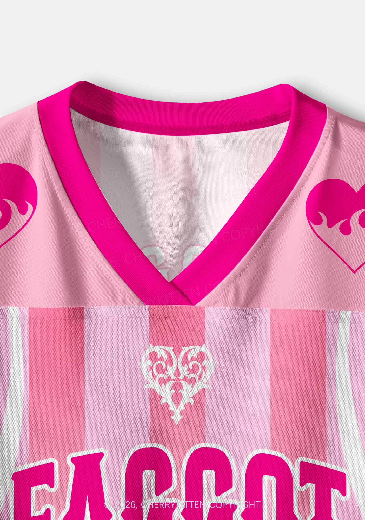 Pink Faggot Heart Pride Y2K Crop Sport Jersey Shirts Cherrykitten