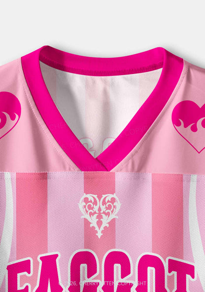 Pink Faggot Heart Pride Y2K Crop Sport Jersey Shirts Cherrykitten