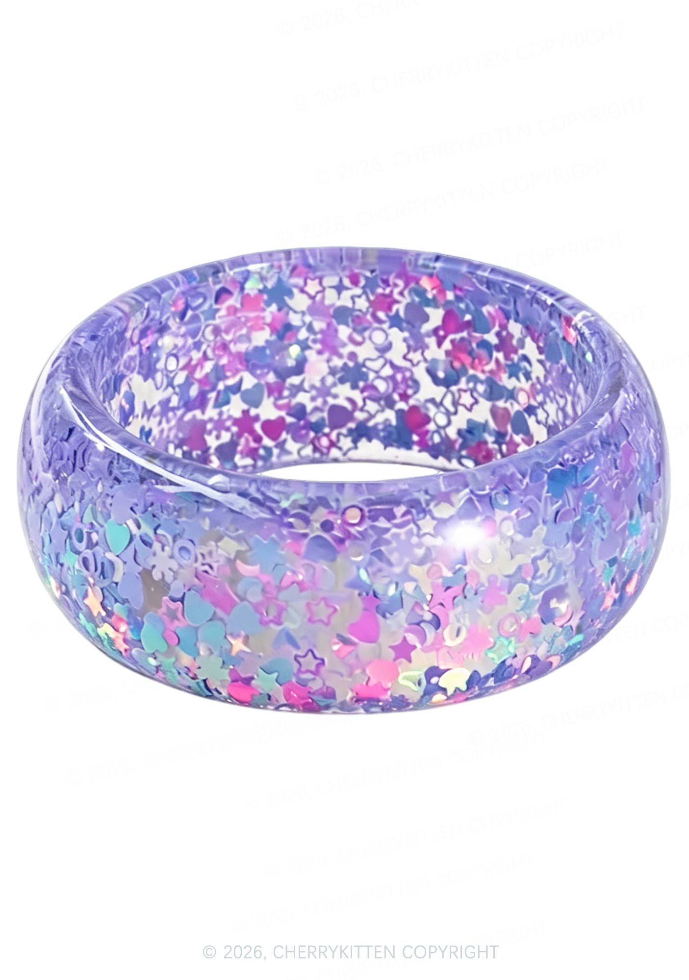Glitter Sequins Jelly Color Y2K Cuff Bangle Cherrykitten