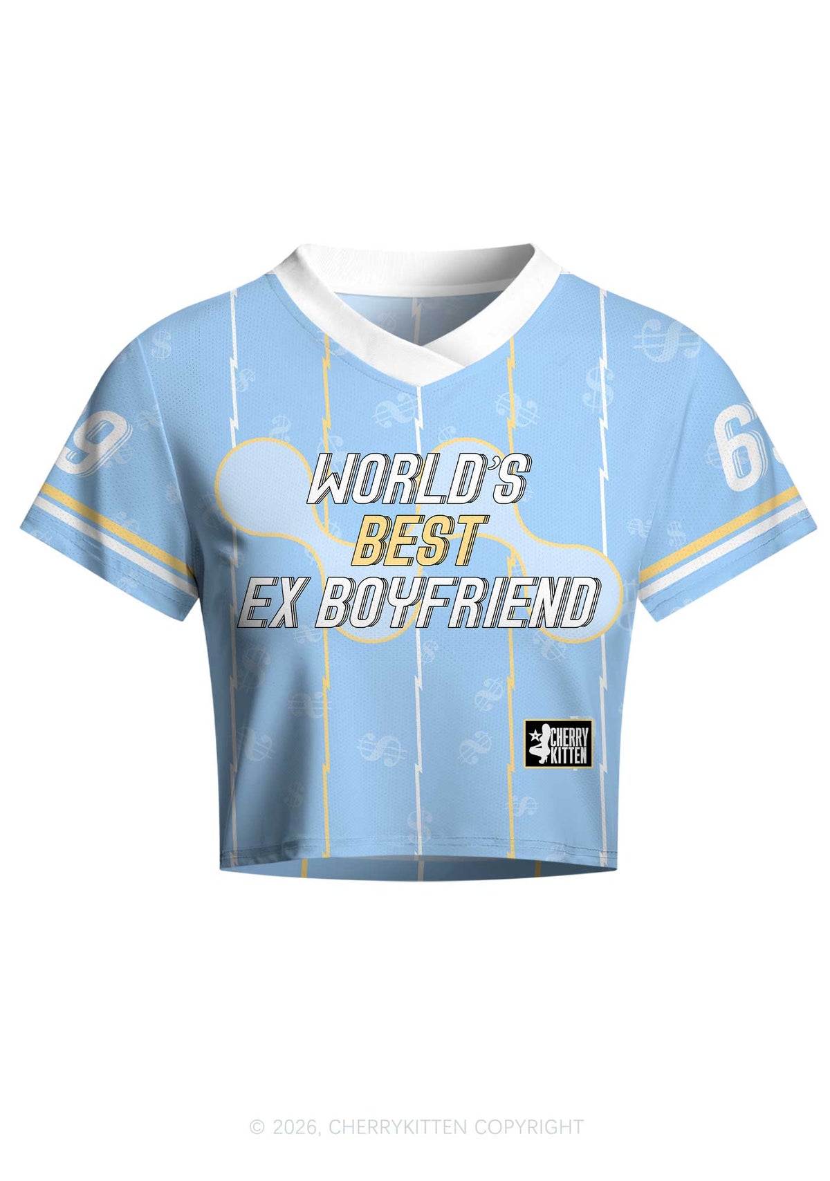 Best Ex Boyfriend Y2K Crop Football Jersey Shirts Cherrykitten