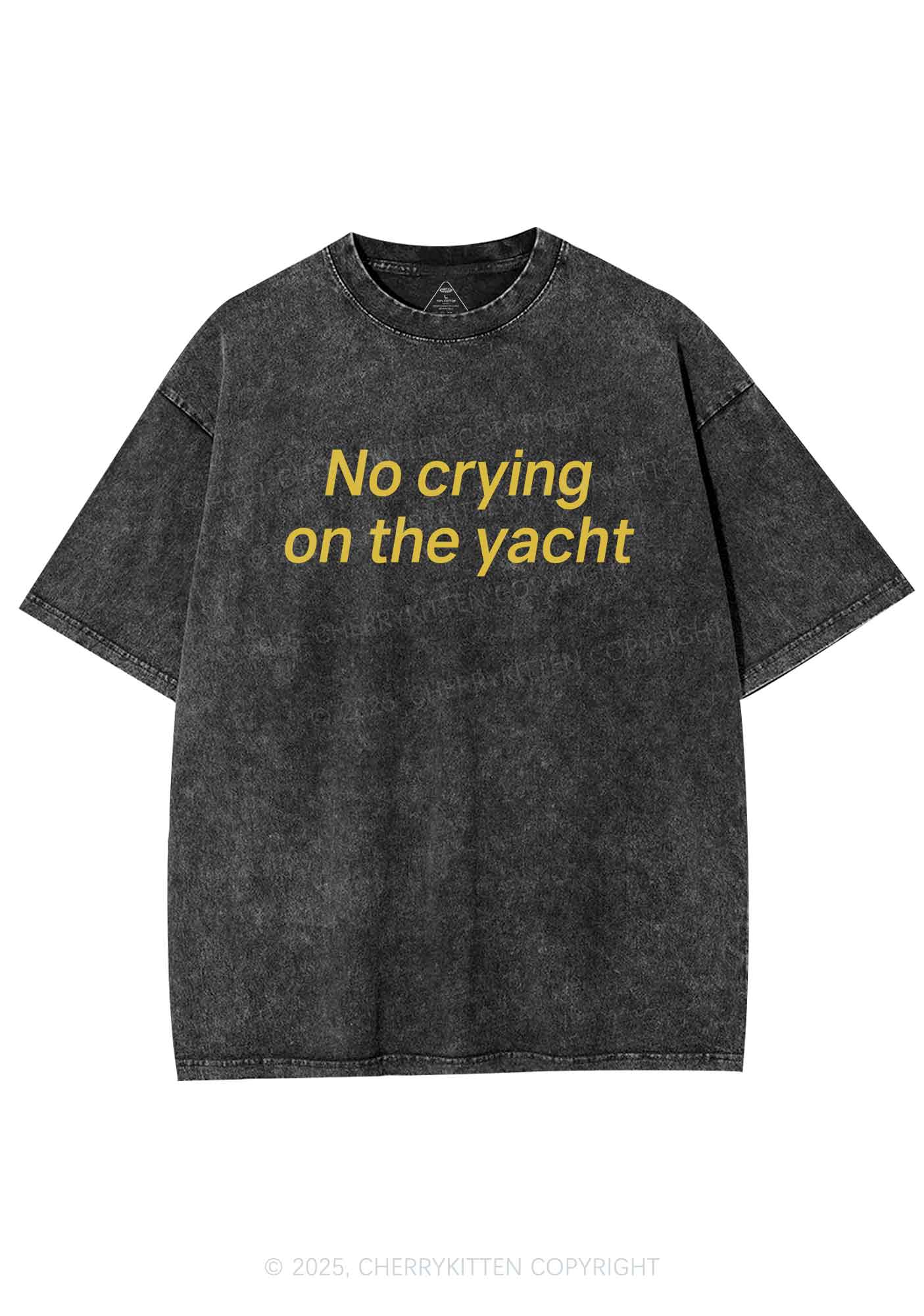 No Crying On Yacht Y2K Shirts Washed Tee Cherrykitten
