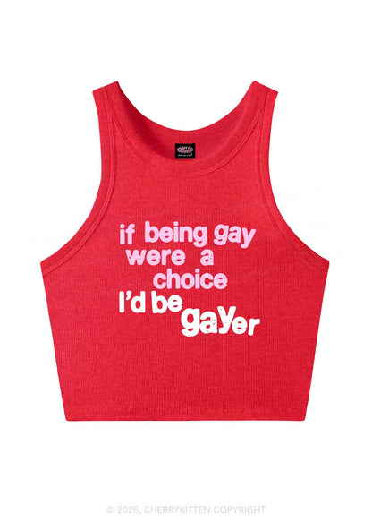 I Would Be Gayer Pride Y2K Crop Tank Top Cherrykitten