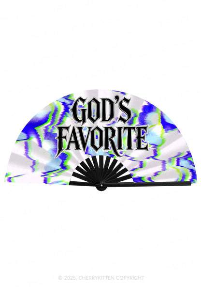 Gods Favorite Y2K Rave Hand Fan Cherrykitten