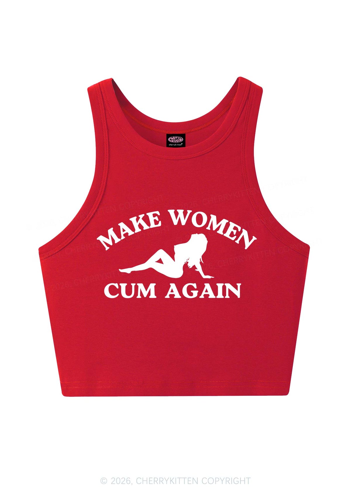 Make Women Cxm Again Y2K Crop Tank Top Cherrykitten