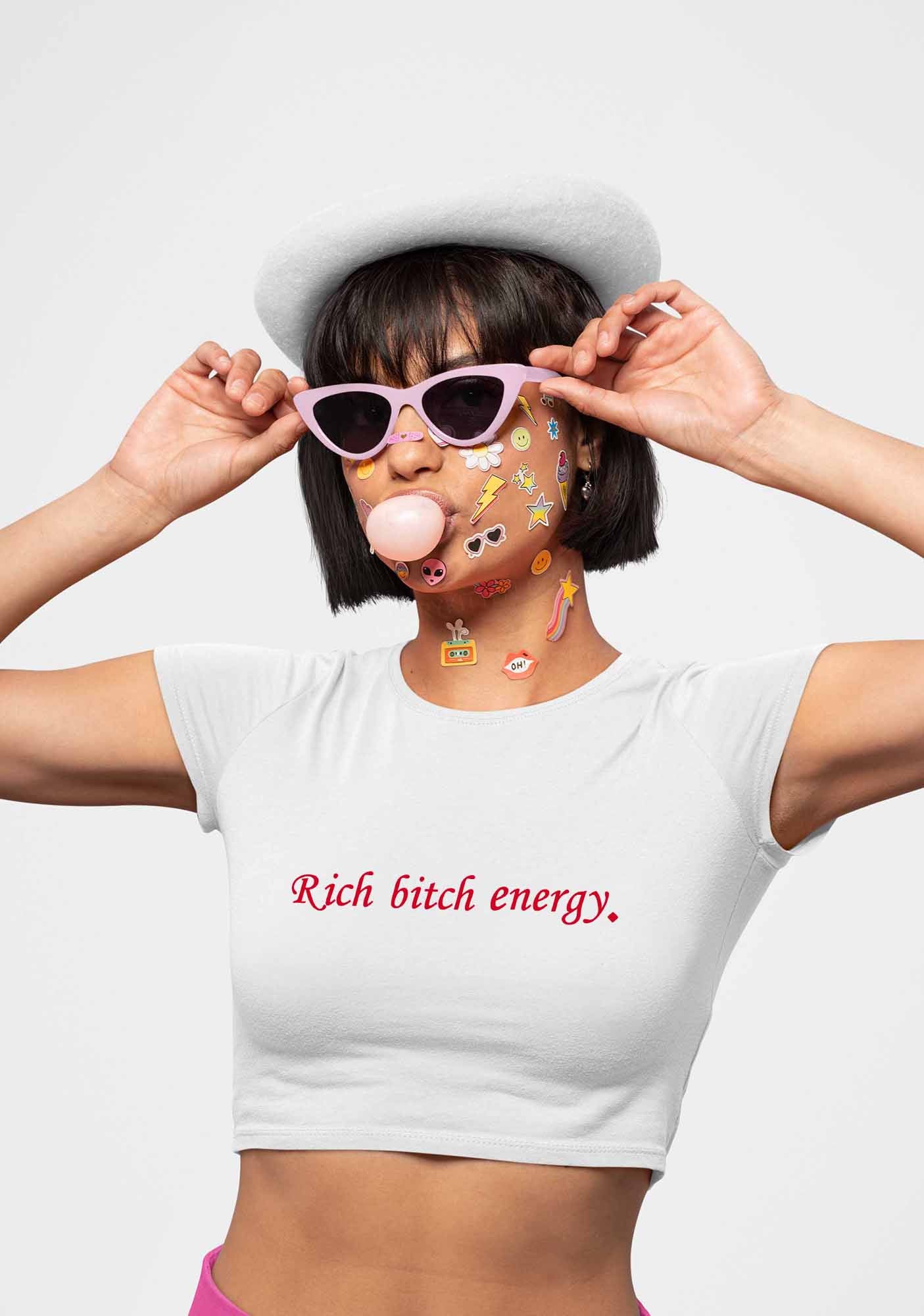 Rich Bxxch Energy Y2K Baby Tee Cherrykitten