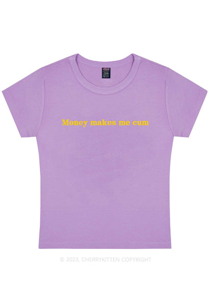 Curvy Money Makes Me Come Y2K Baby Tee Cherrykitten