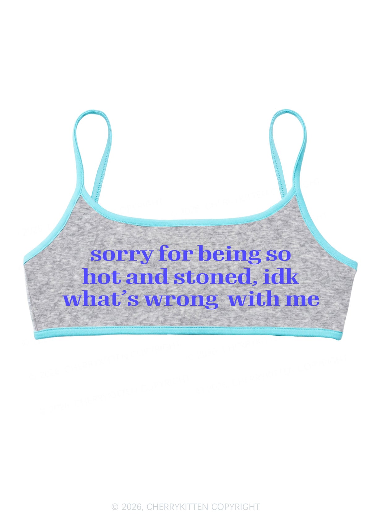 Sorry For Being Hot And Stoned Y2K Super Crop Cami Cherrykitten