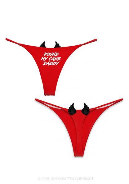 Pound My Cake Daddy Y2K Goth Angel Wings Bikini String Thong Cherrykitten