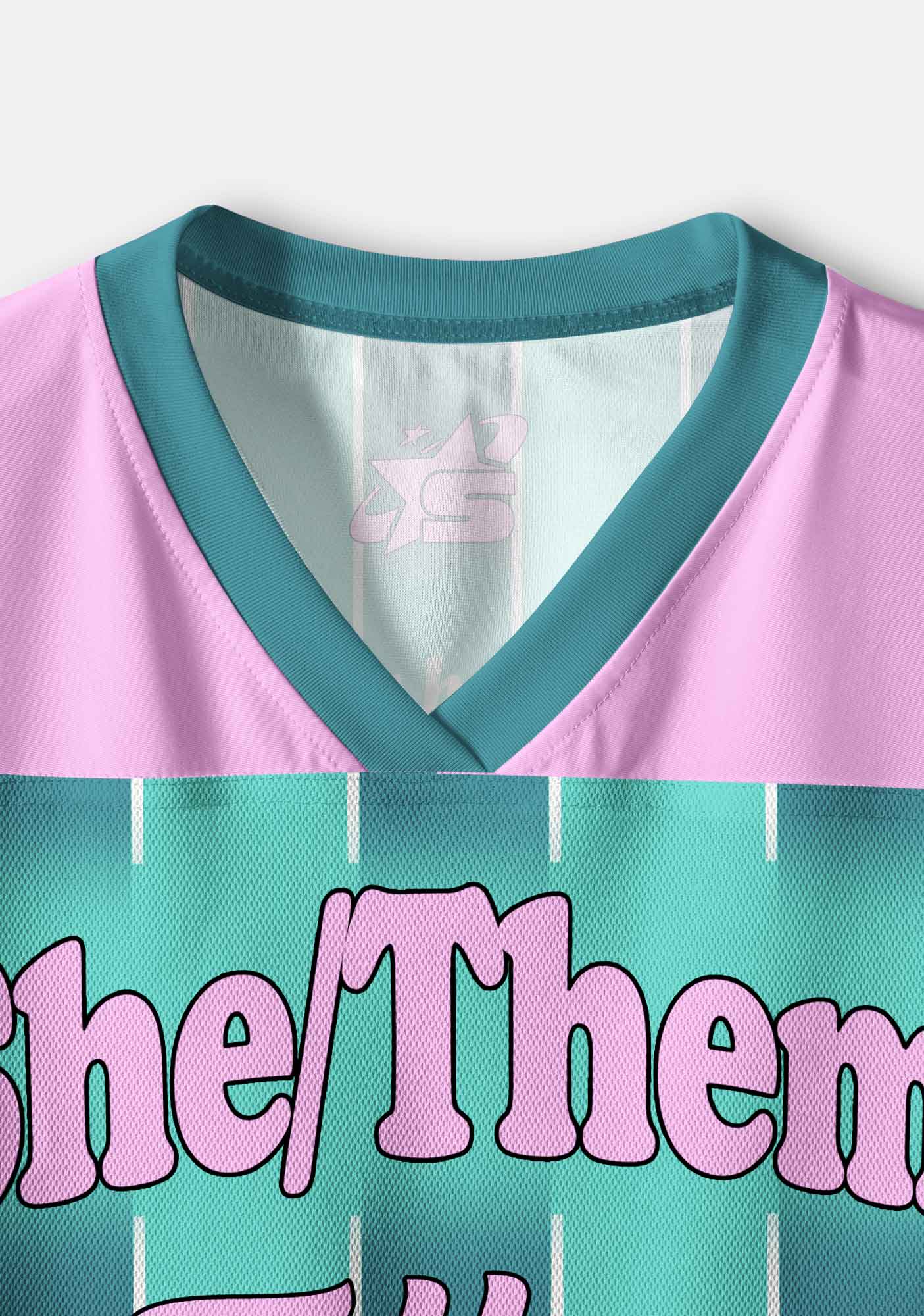 Green Stripes She Them Txtties Pride Y2K Crop Sport Jersey Shirts Cherrykitten