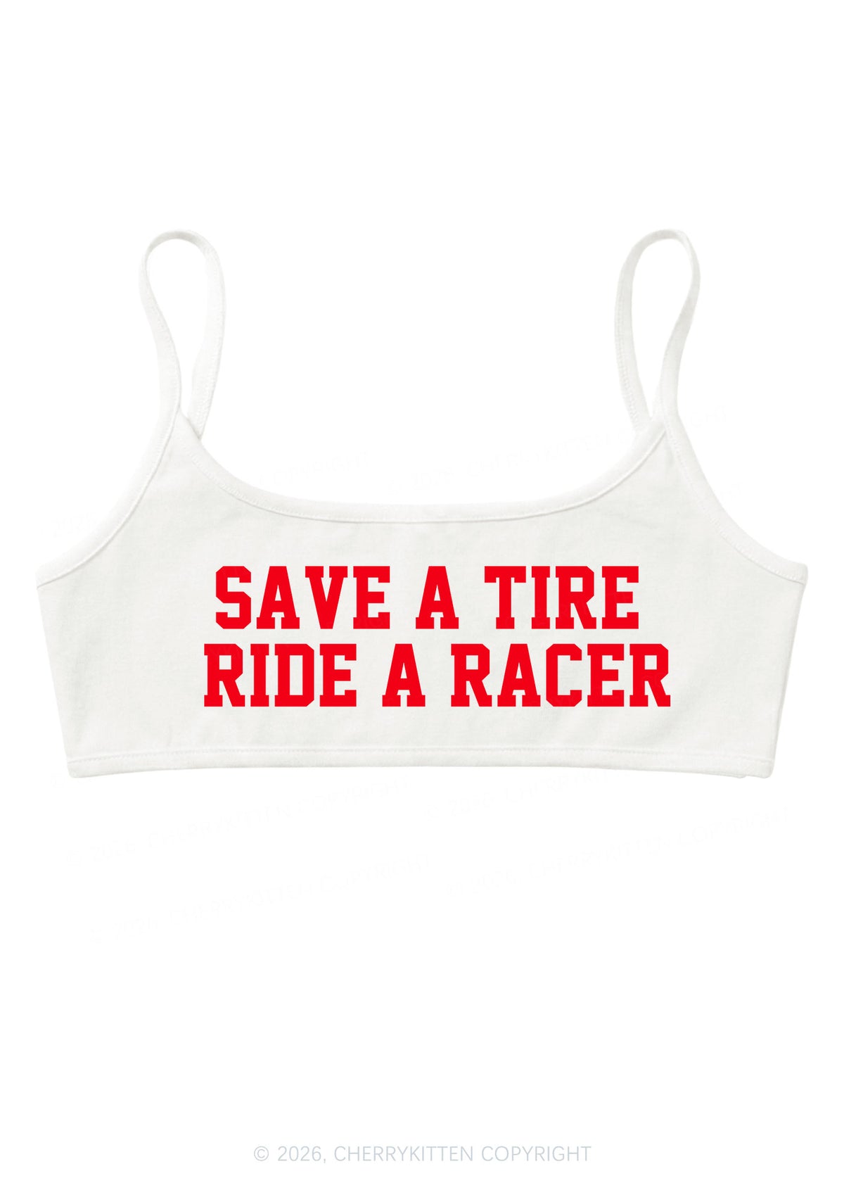 Save A Tire Ride A Racer Y2K Super Crop Cami Cherrykitten