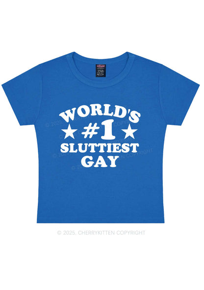 Worlds First Slxttiest Gay Pride Y2K Baby Tee Cherrykitten