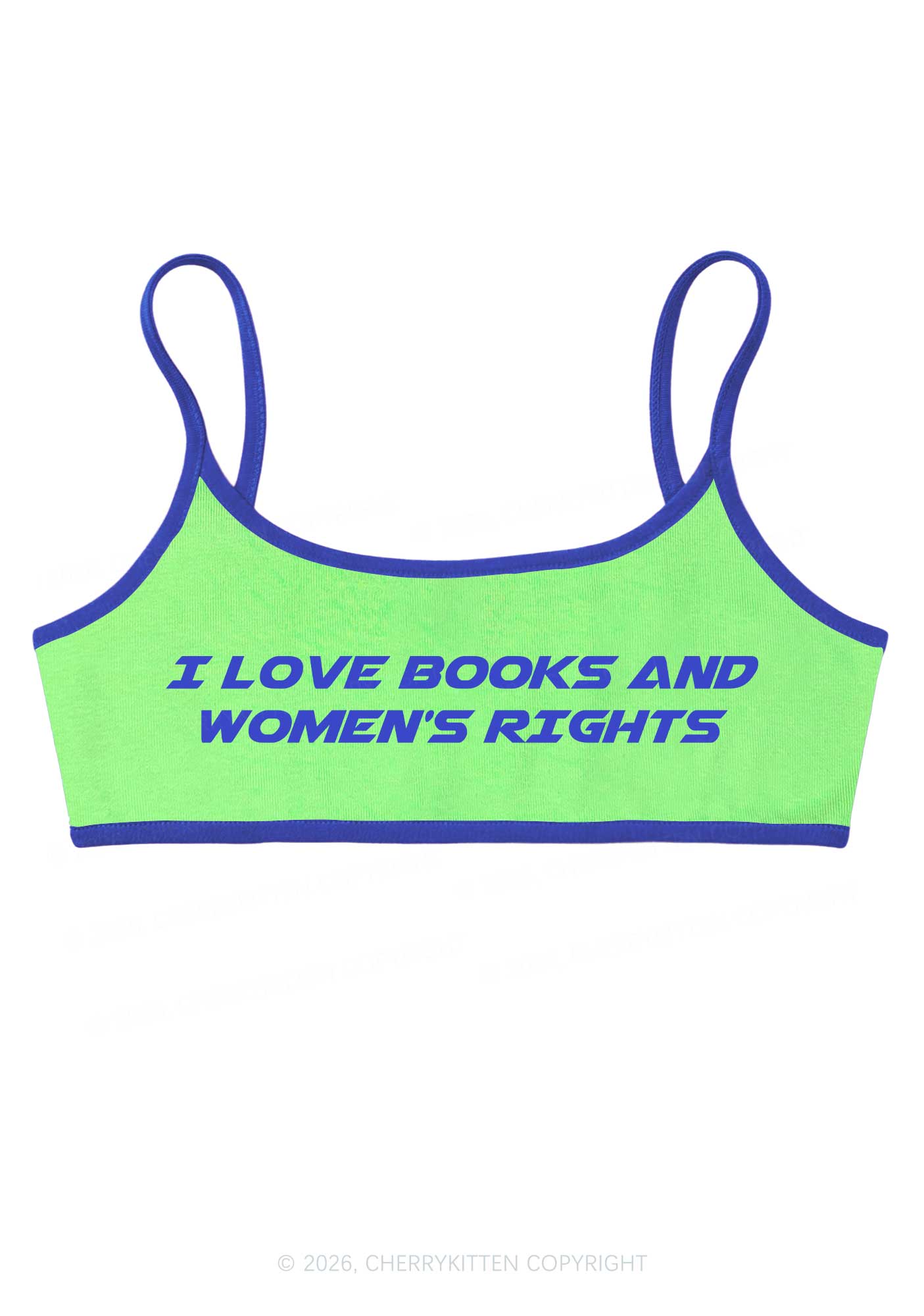 I Love Books And Womens Rights Y2K Super Crop Cami Cherrykitten