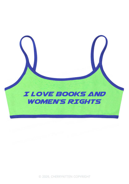 I Love Books And Womens Rights Y2K Super Crop Cami Cherrykitten
