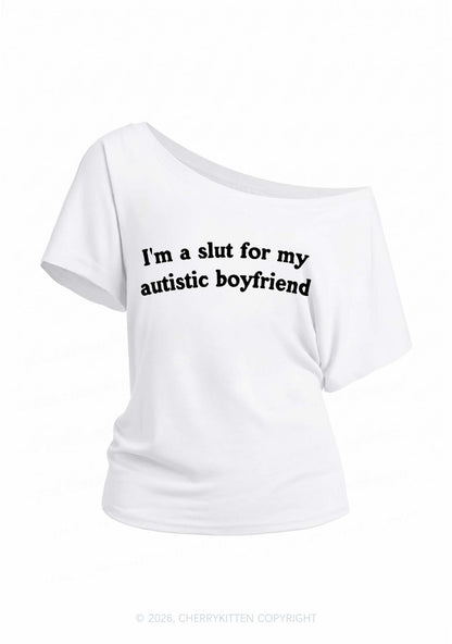 Slxt For My Autistic BF Y2K Off Shoulder Tee Cherrykitten