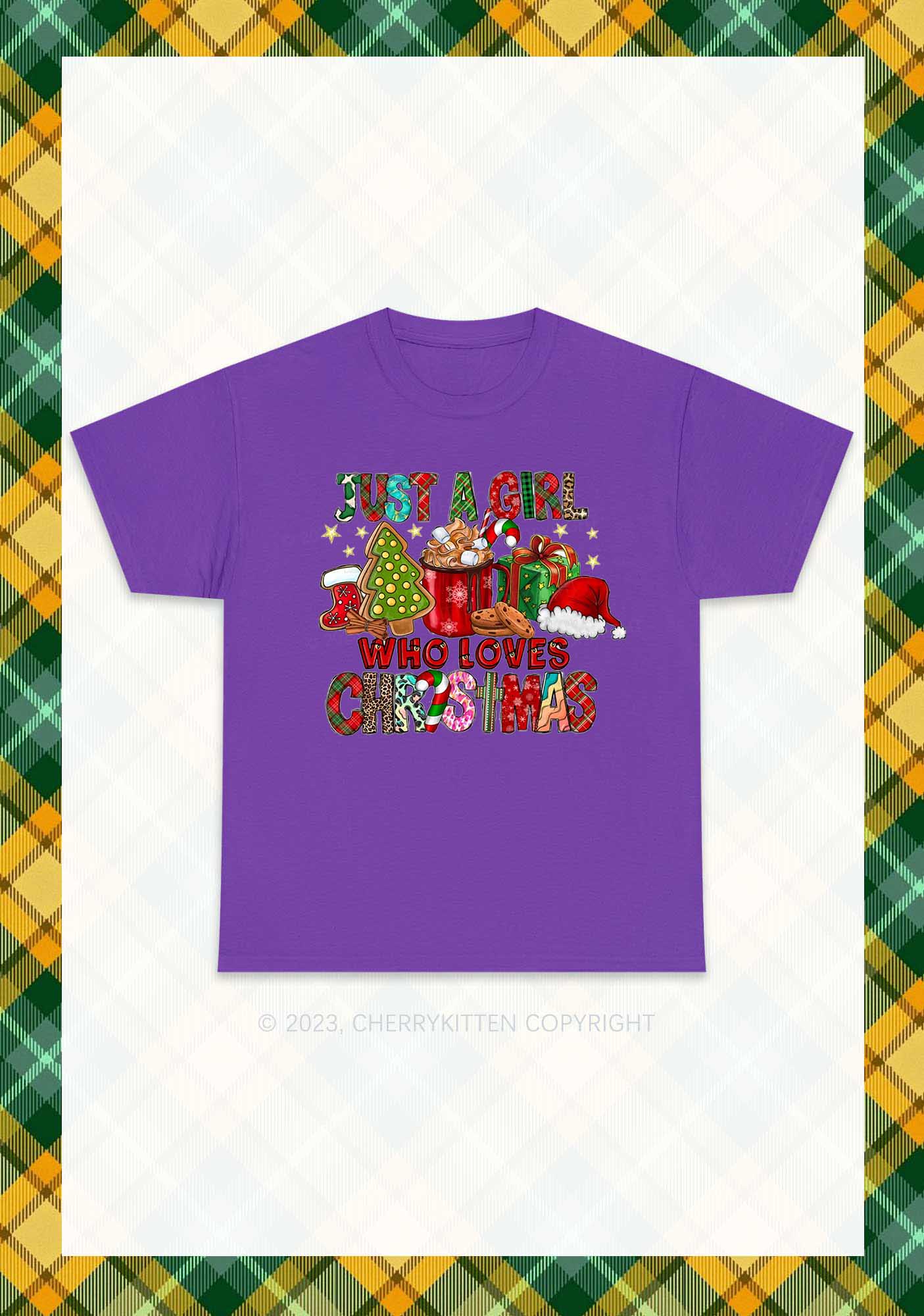 Just A Girl Who Loves Christmas Chunky Shirt Cherrykitten