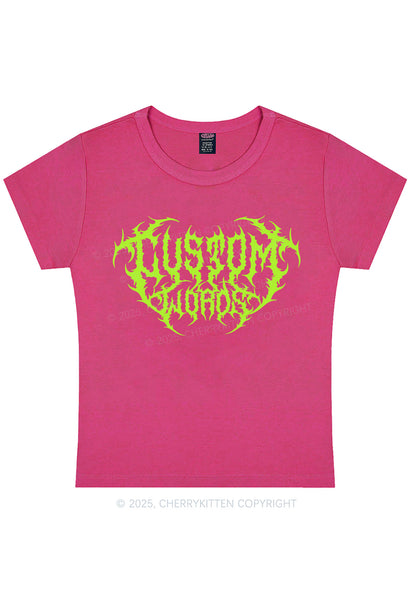 Custom Punk Words Y2K Baby Tee Cherrykitten