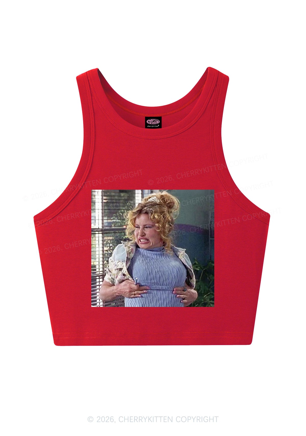 Huge Bxxb Blonde Y2K Crop Tank Top Cherrykitten