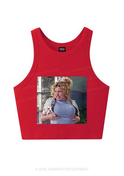Huge Bxxb Blonde Y2K Crop Tank Top Cherrykitten