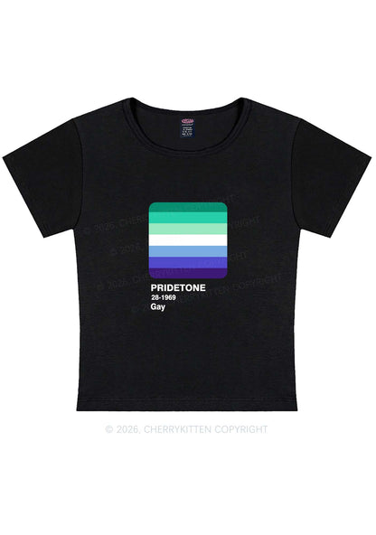 Pridetone Gay Pride Y2K Baby Tee Cherrykitten