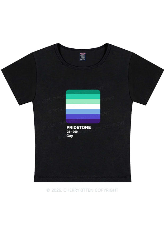 Pridetone Gay Pride Y2K Baby Tee Cherrykitten
