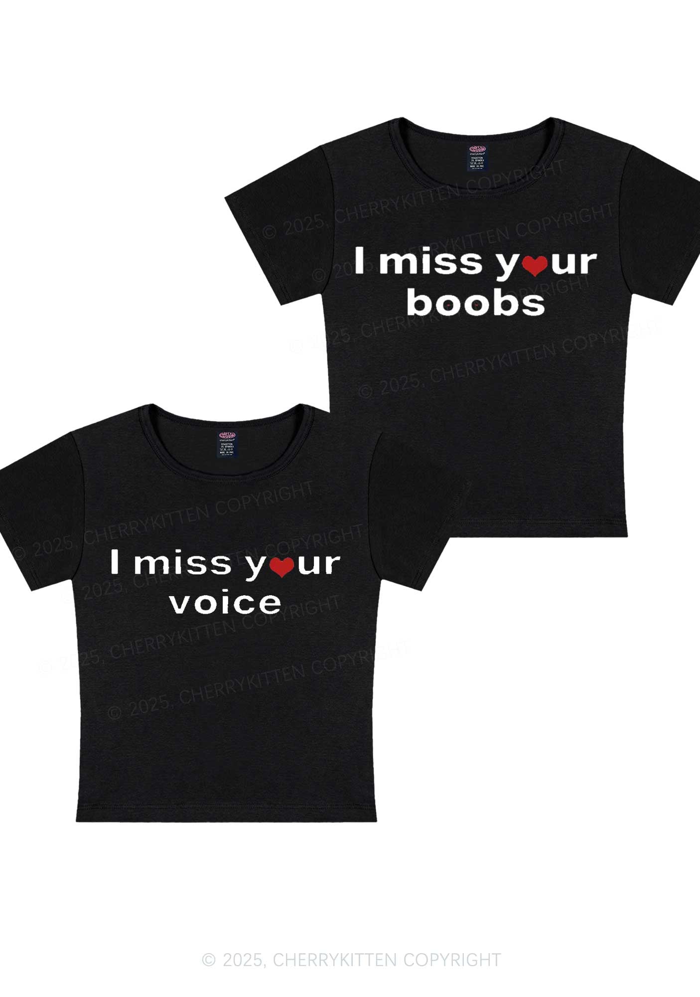 Miss Your Voice Bxxbs Y2K Valentine's Day Baby Tee Cherrykitten