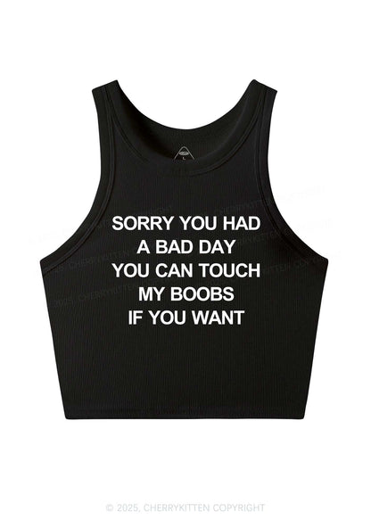 Sorry You Had A Bad Day Y2K Crop Tank Top Cherrykitten