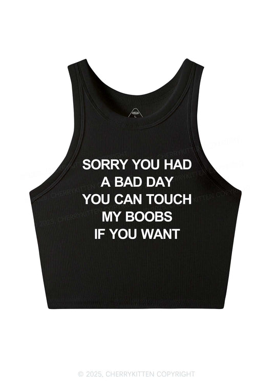 Sorry You Had A Bad Day Y2K Crop Tank Top Cherrykitten