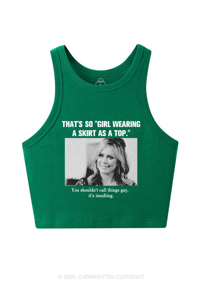 Girl Wearing A Skirt As A Top Y2K Crop Tank Top Cherrykitten