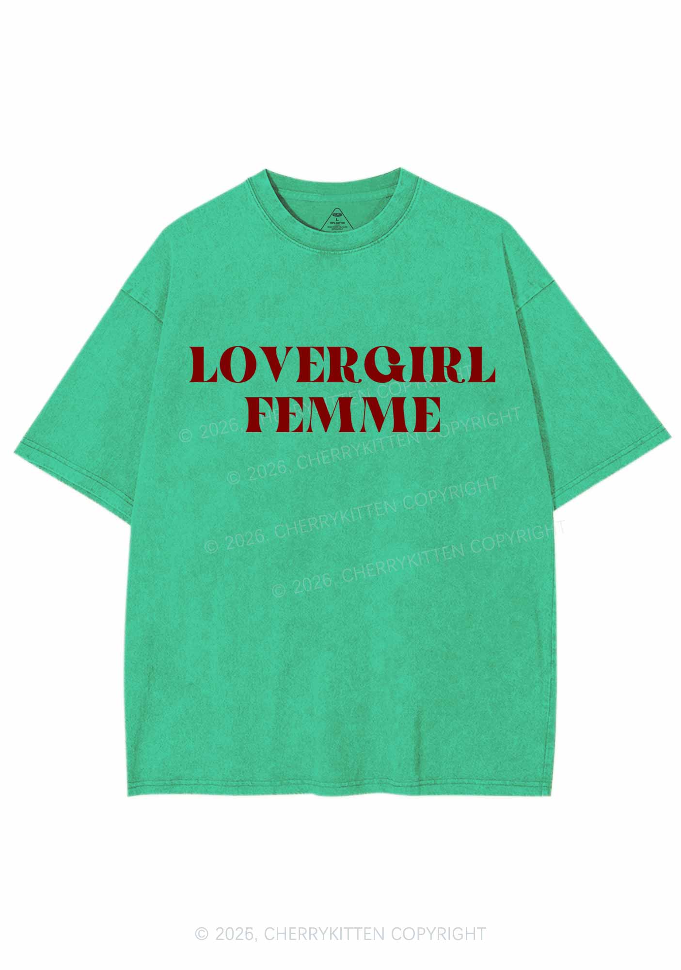Lovergirl Femme Pride Y2K Shirts Washed Tee Cherrykitten
