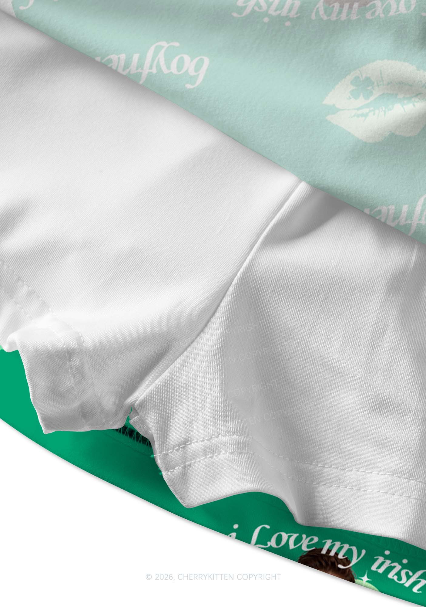 Custom I Love My Irish BF St Patricks Y2K Print Mini Skirt Cherrykitten