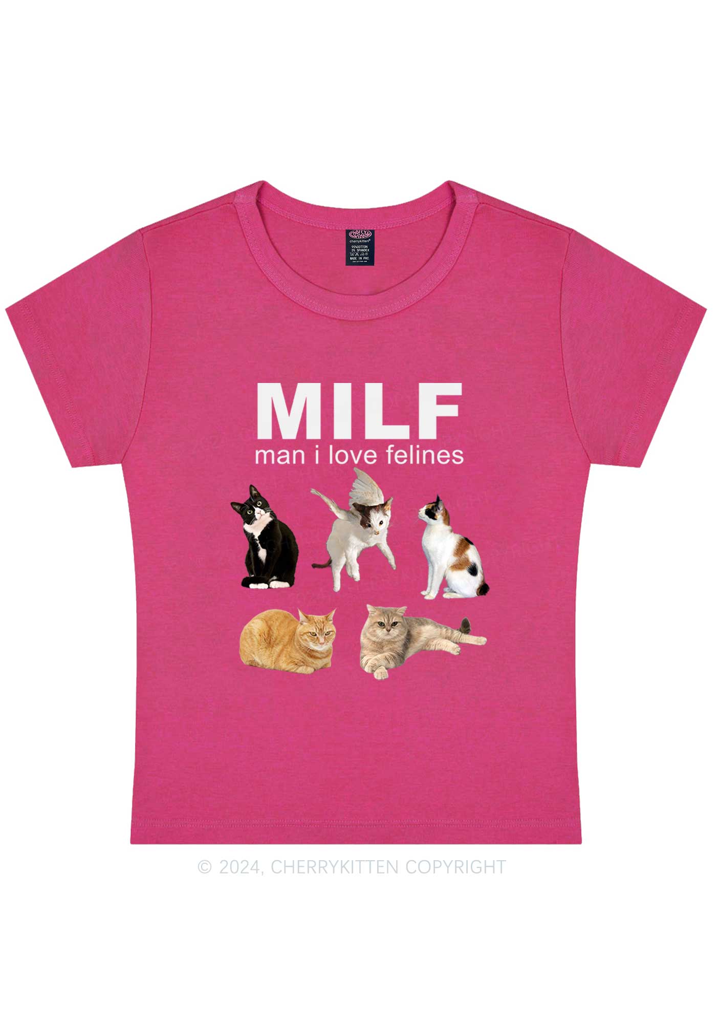 Mxxf Felines Y2K Baby Tee Cherrykitten