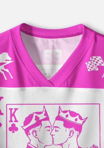 Hot Pink Gay King Pride Y2K Crop Sport Jersey Shirts Cherrykitten