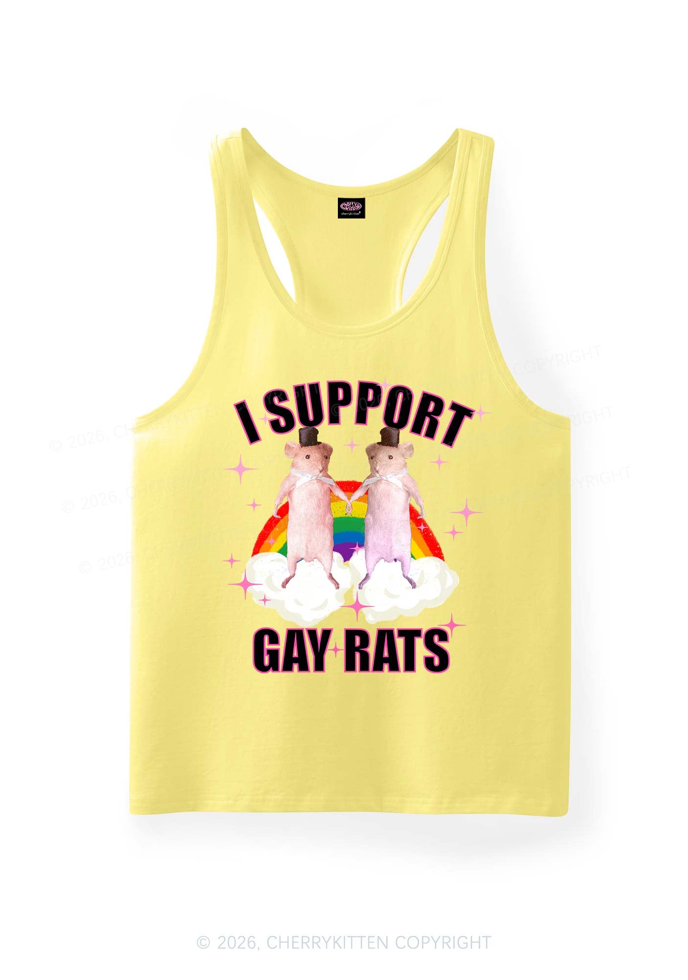 Support Gay Rats Pride Y2K Men Racerback Tank Top Cherrykitten