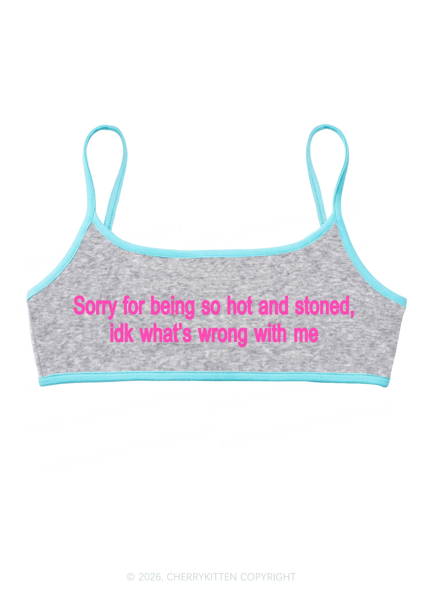 Sorry For Being Hot And Stoned Y2K Super Crop Cami Cherrykitten