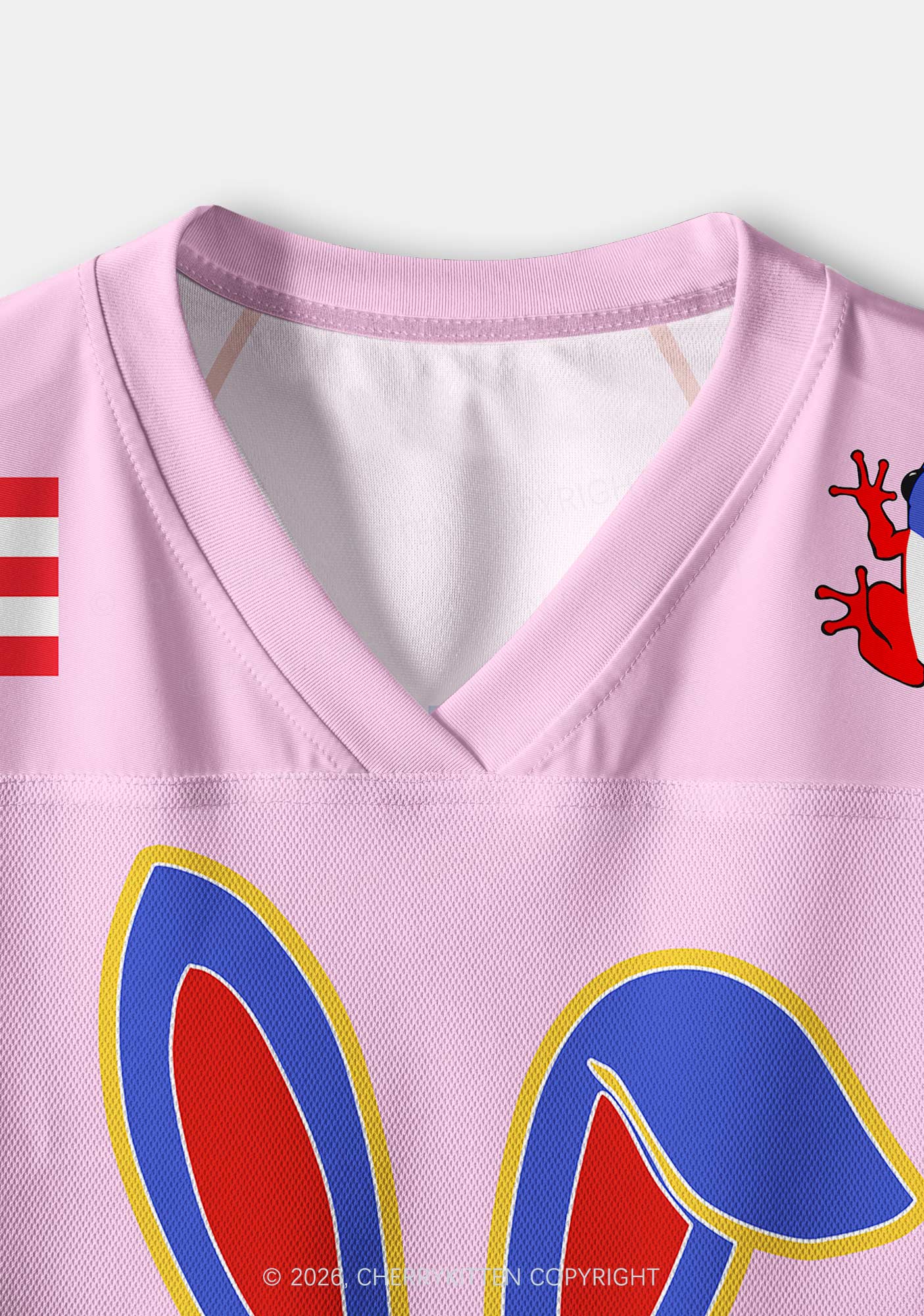 Pink Football Bunny Y2K Crop Sport Jersey Shirts Cherrykitten