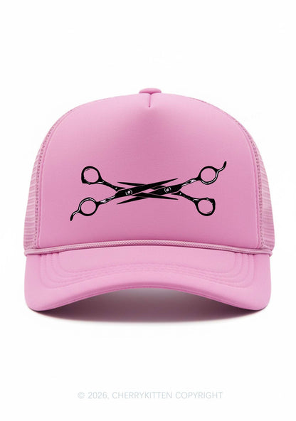 Pink Scissors Pride Y2K Trucker Hat Cherrykitten
