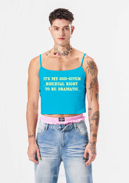 God Given Bisexual Right Pride Y2K Spaghetti Strap Cami Cherrykitten