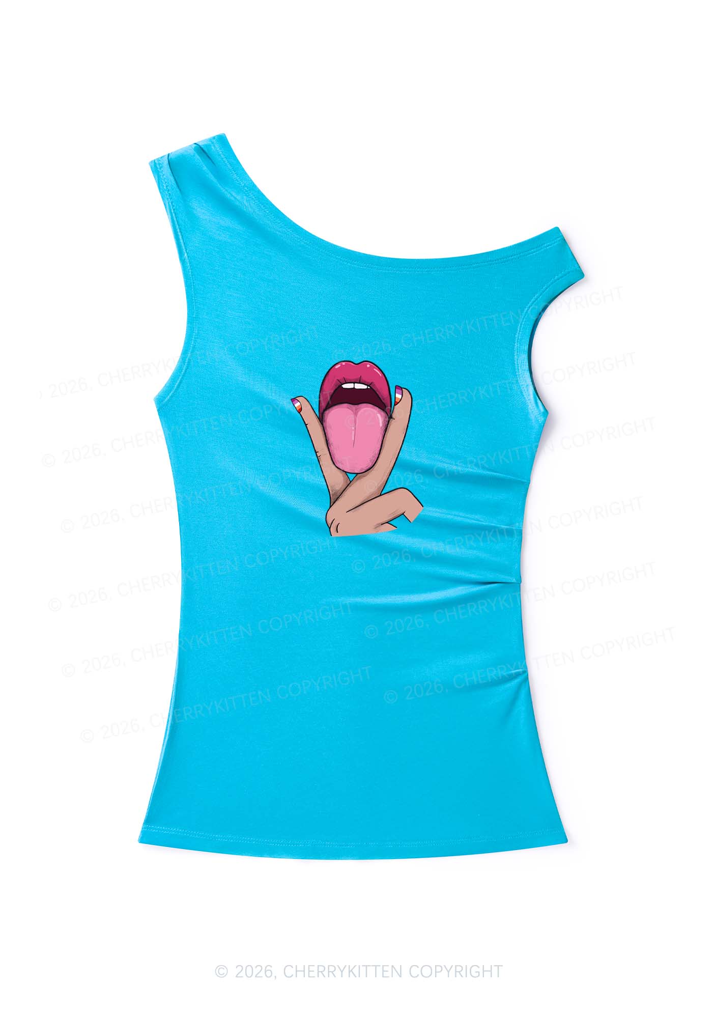 Lesbian Kissing Pride Y2K Off Shoulder Tank Top Cherrykitten
