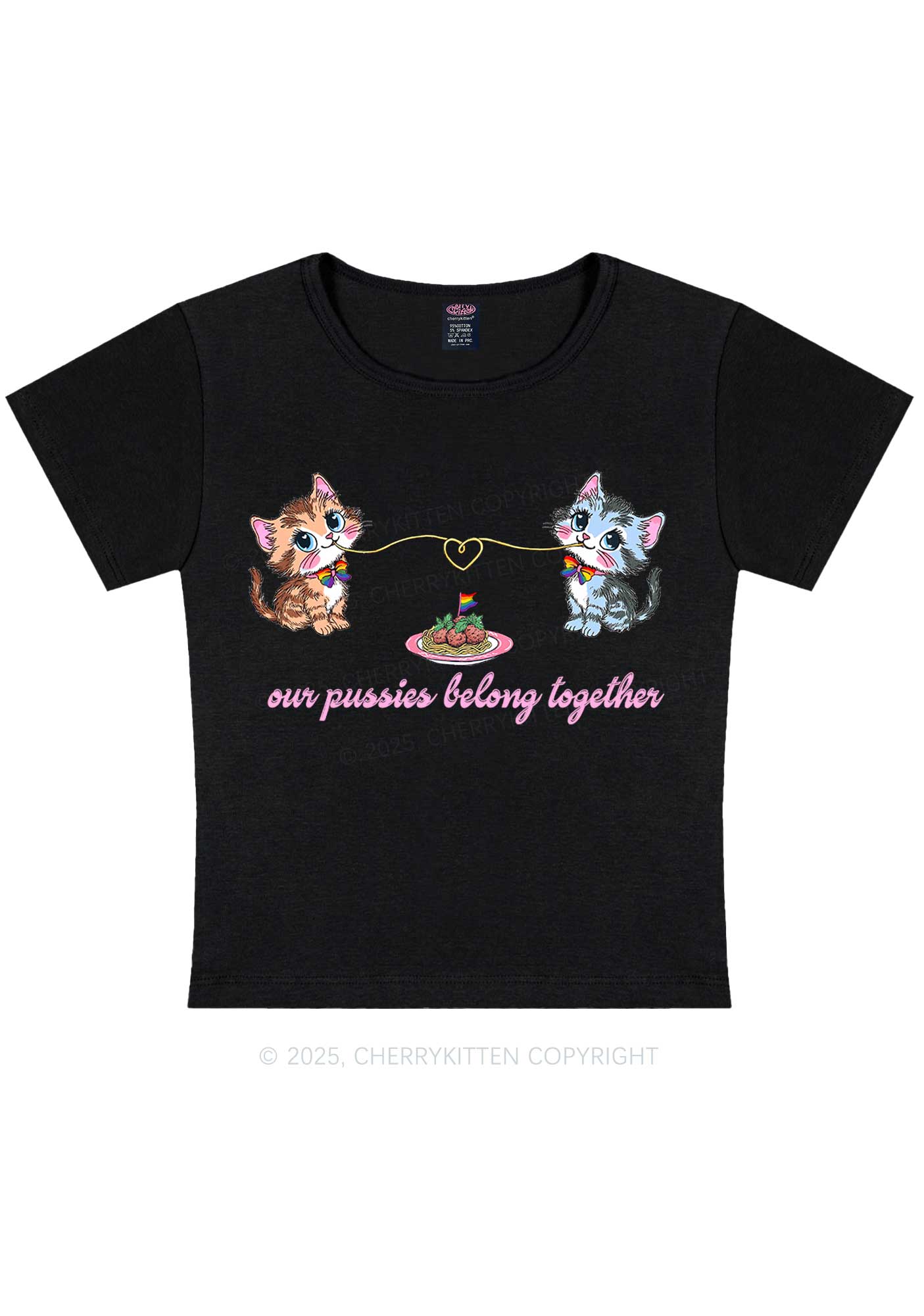 Our Puxxies Belong Together Pride Y2K Baby Tee Cherrykitten