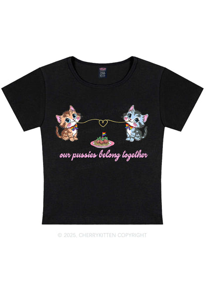 Our Puxxies Belong Together Pride Y2K Baby Tee Cherrykitten