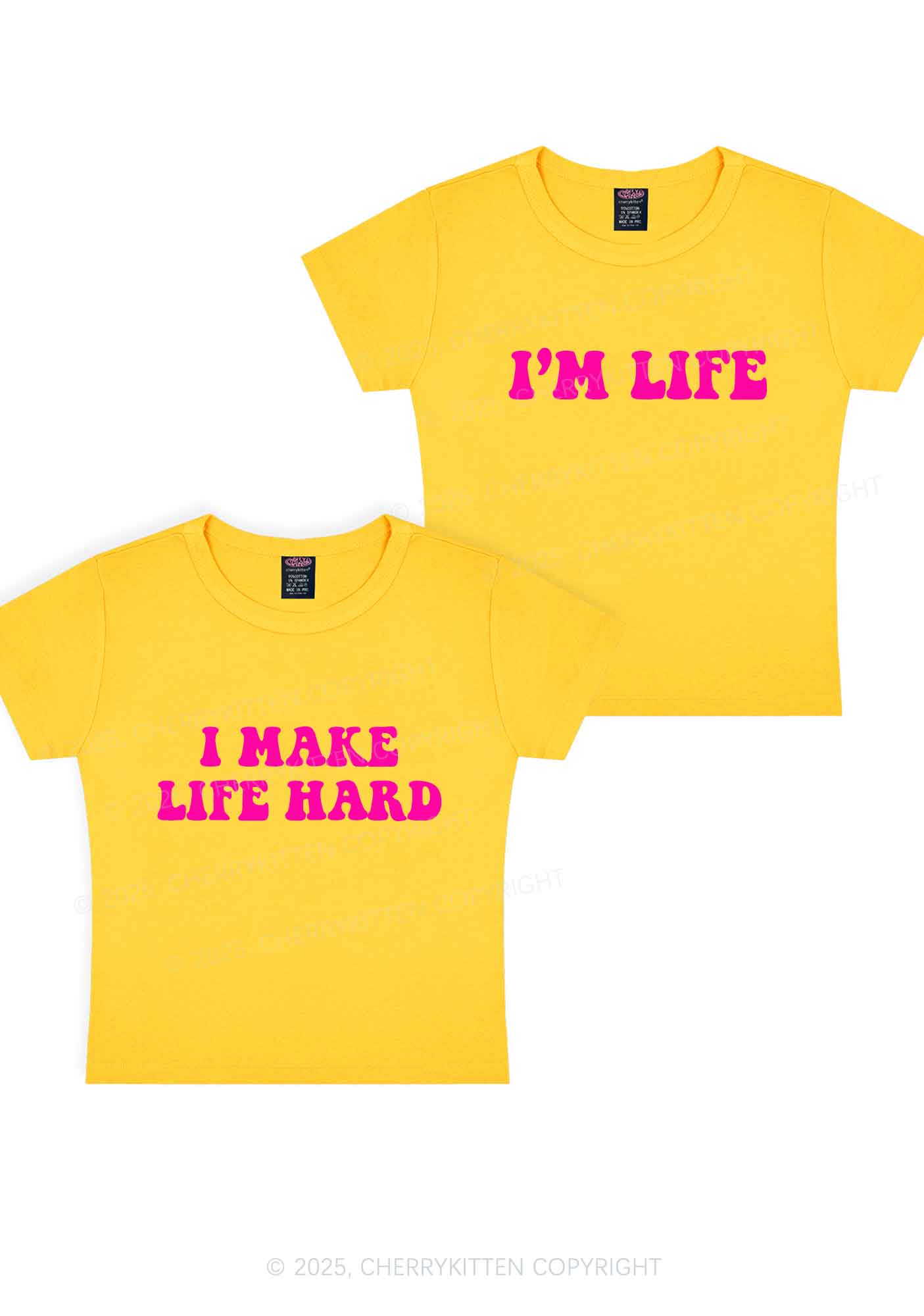 I Make Life Hard Y2K Valentine's Day Baby Tee Cherrykitten