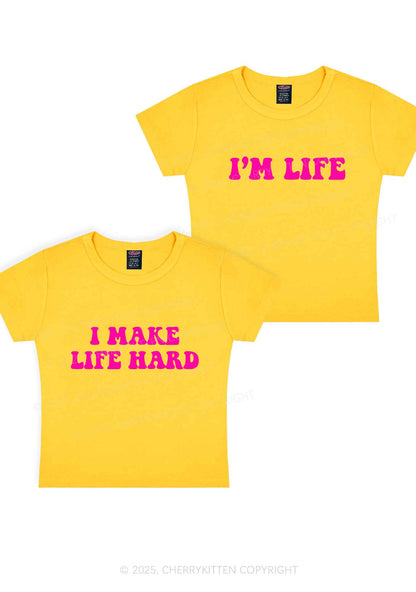 I Make Life Hard Y2K Valentine's Day Baby Tee Cherrykitten